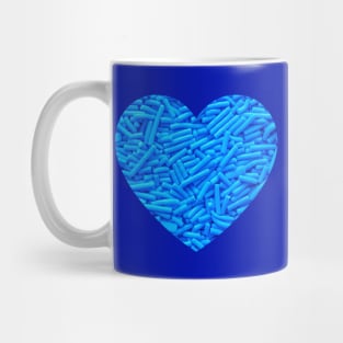 Blue Sprinkles Candy Photo Heart Mug